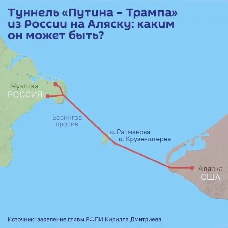 На ПМЭФ 5 июня планируют подписать соглашение о проектировании тоннеля под Беринговым проливом — возможная протяжённость до 112 км, оценочная стоимость более $65 млрд.